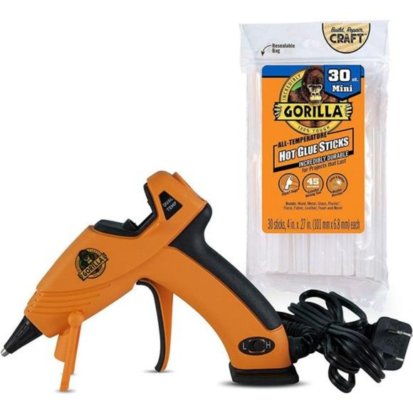Gorilla Dual Temp Mini Hot Glue Gun Kit with 30 Hot Glue Sticks - Picture 2 of 6